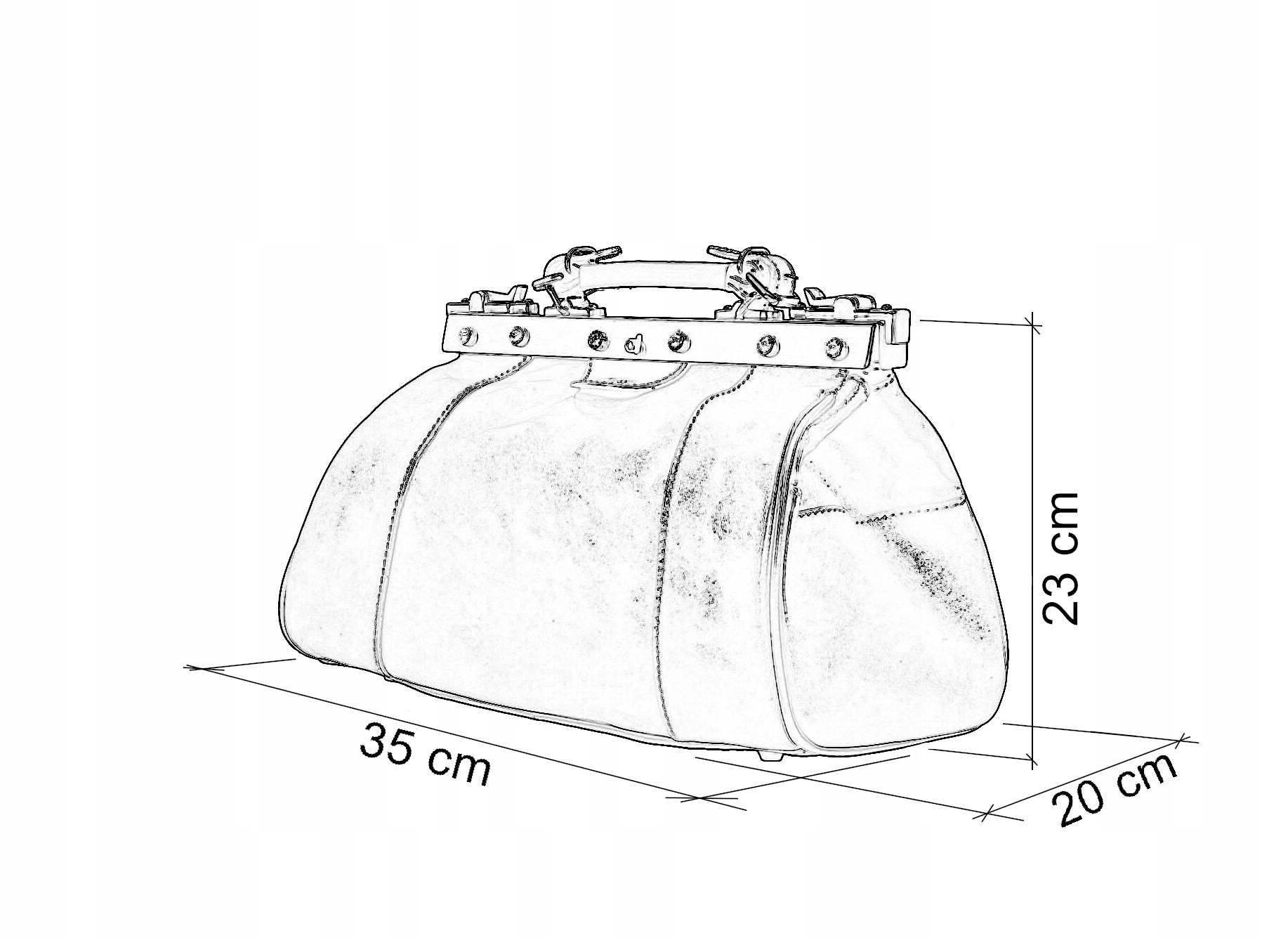 KUFEREK LEKARSKI SKÓRA PRESTIŻOWA TORBA SKÓRZANA Kolor okuć złoty