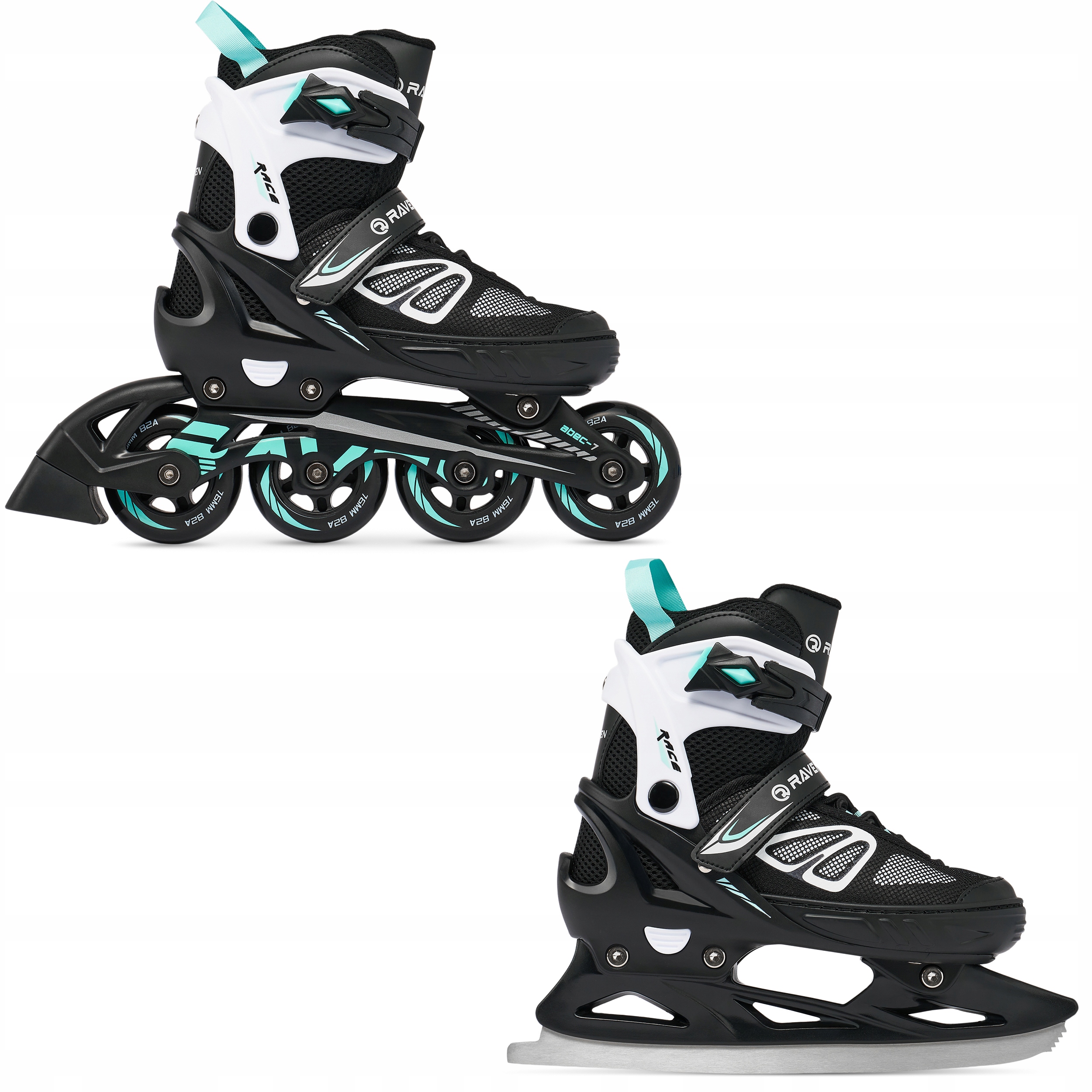Rolki Łyżwy figurowe 2w1 Raven Advance Black/Mint 35-39