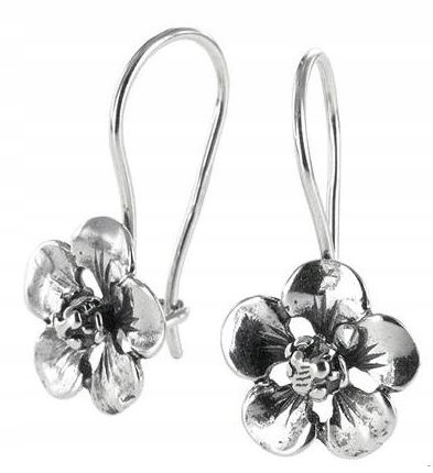 

Srebrne Kolczyki 925 Kwiatki Srebro Oksydowane