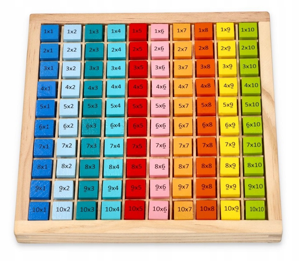 Lelin TABLICZKA MNOŻENIA DREWNIANA NAUKA LICZENIA ZABAWKA DLA DZIECKA 100