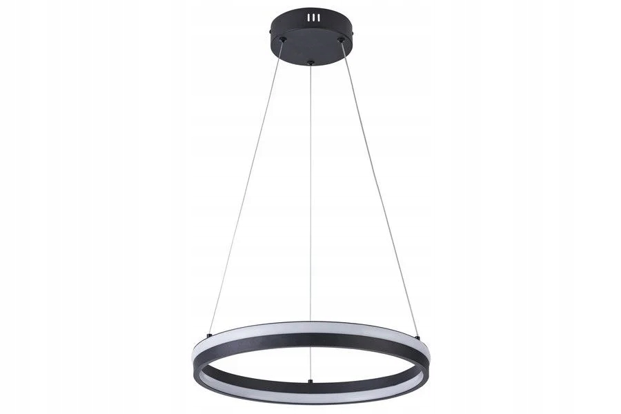 Moderná závesná Led lampa čierna s krúžkom okrúhla 40 cm nad stôl Reality