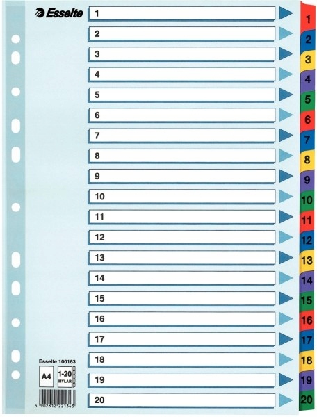 

Przekładki do segr. A4/20 Esselte Mylar