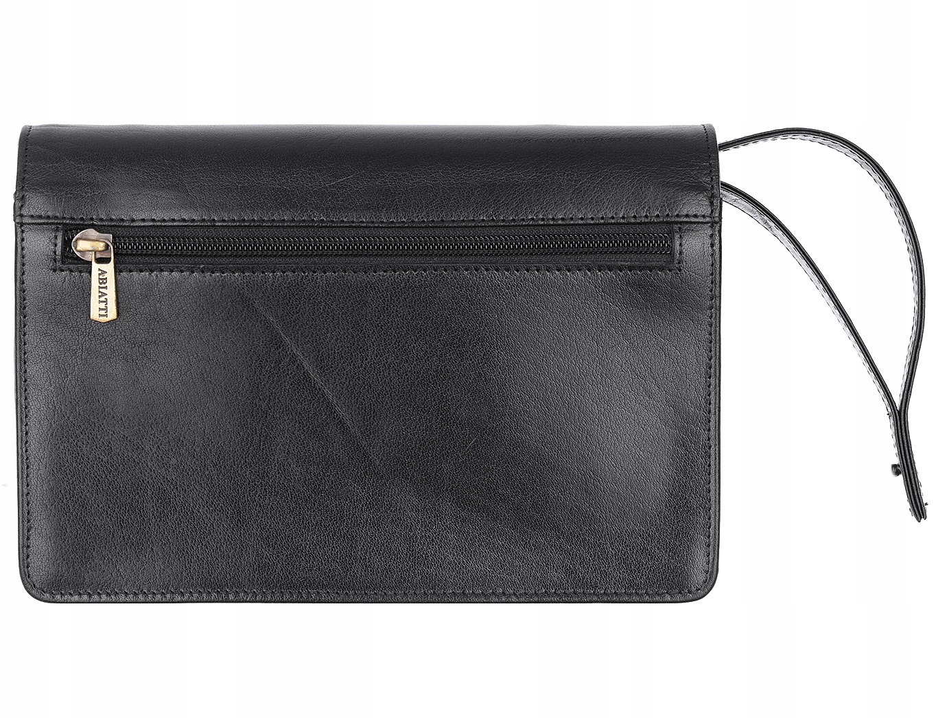 EKSKLUZYWNA SKÓRZANA SASZETKA MĘSKA ABIATTI GRUBA SKÓRA NATURALNA ORGANIZER Kolor czarny