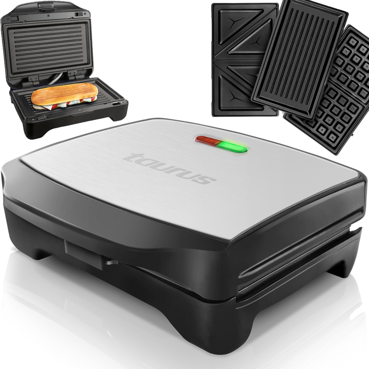 Sendvičář Vaflovač Gril, Panini, Toustovač 3V1, Taurus Miami 900W