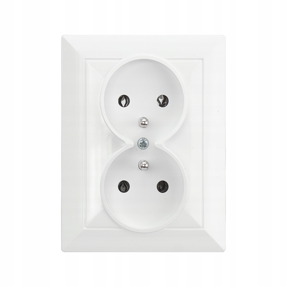 

Gniazdo podwójne z uziemieniem monoblok