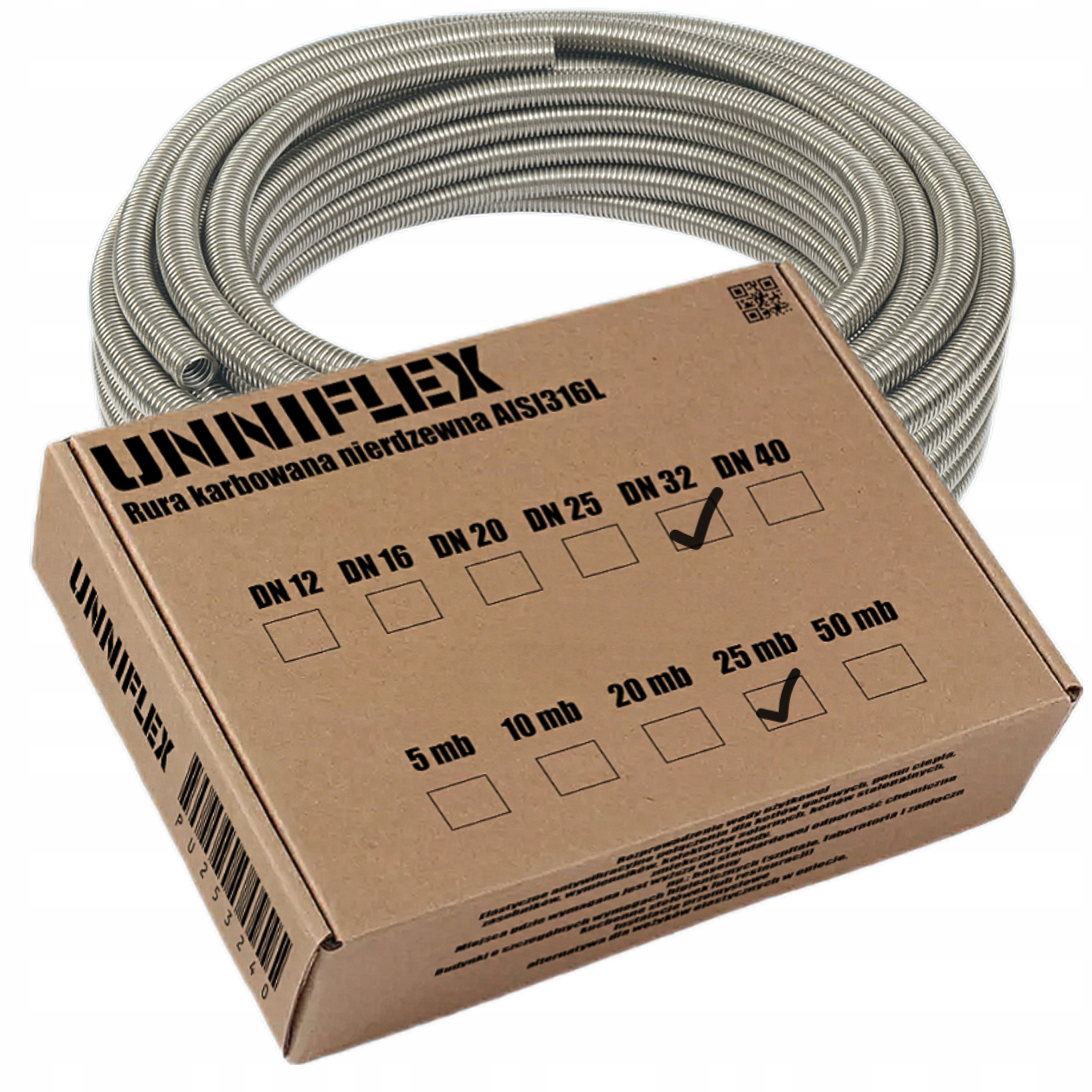 RURA NIERDZEWNA KARBOWANA DN 12 1/2 Marka Unni