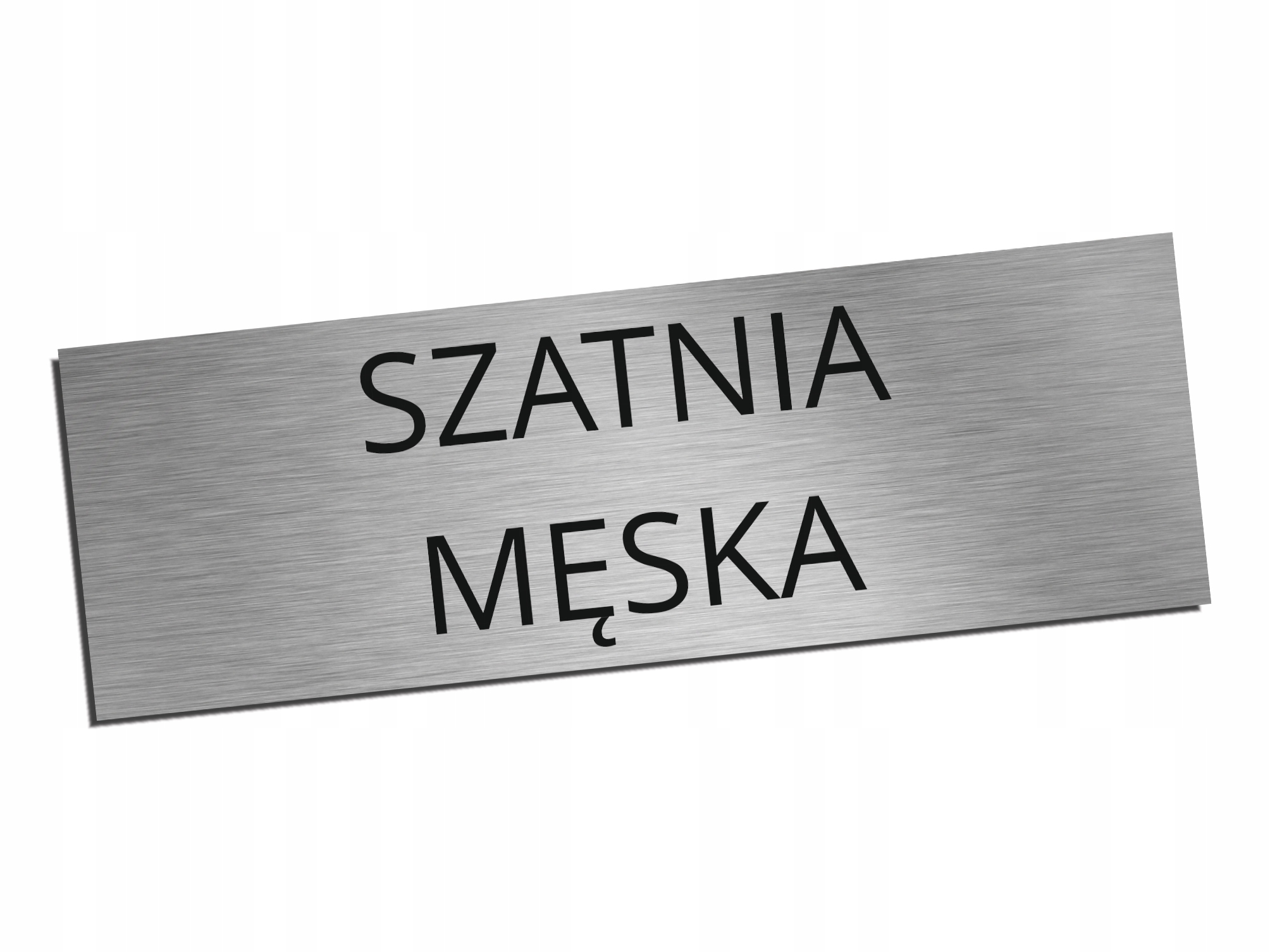 Tabliczka na drzwi SZATNIA MĘSKA pleksi 8x24cm