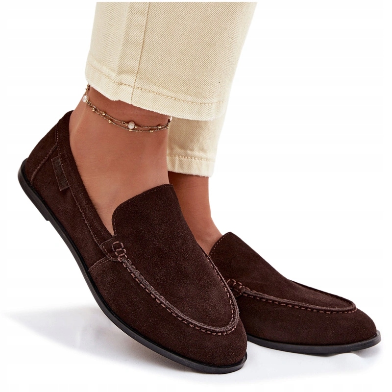 Dámské Mokasíny Big Star Z Přírodního Semiše Big Star, Čokoládové, Velikost 41