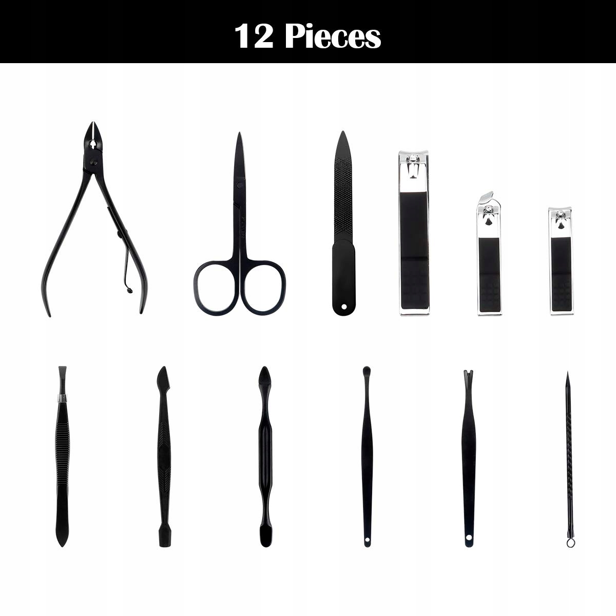 Zestaw do Manicure Paznokci Pedicure Cążki Przybornik 12w1 + Skórzane Etui Stan opakowania oryginalne