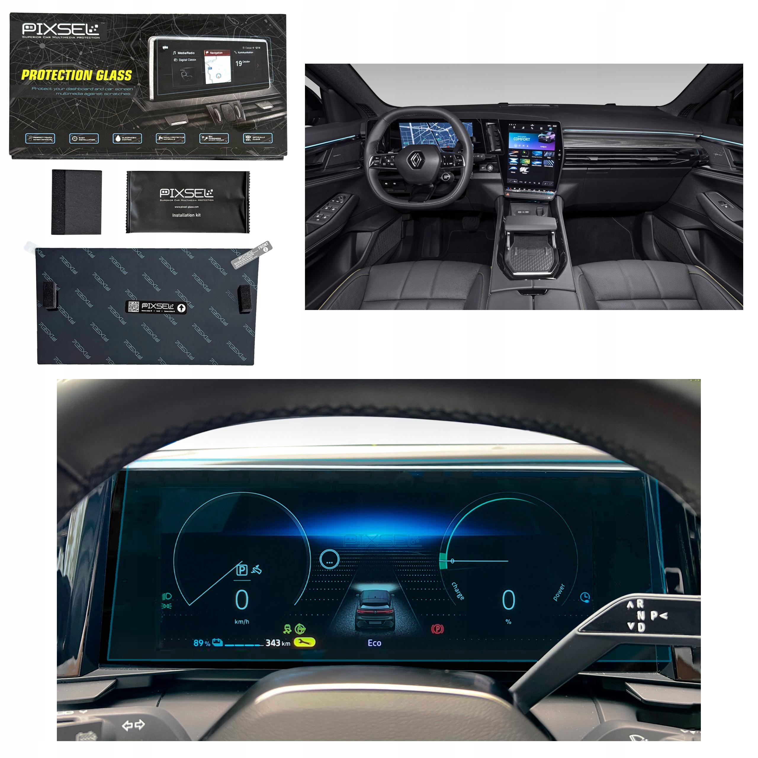 Antyodciskowe Matowe Szkło Ochronne Renault AUSTRAL-16.4“ 2022-