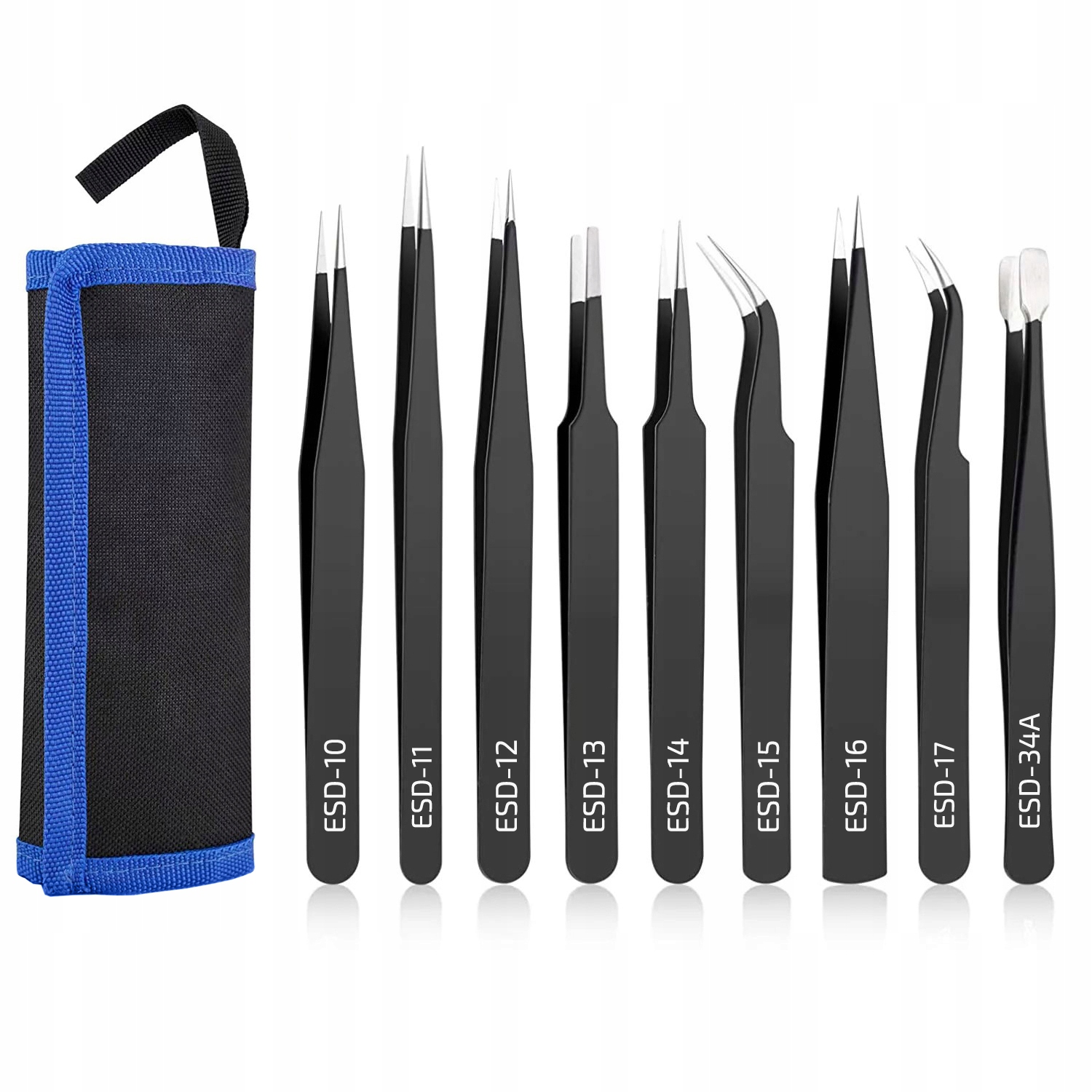 

Pinceta Pęseta Penseta Esd Zestaw Pincet 9x Etui