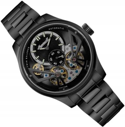 Pánské Hodinky Ingersoll I16102 The Naismith Automatický Černý Náramek