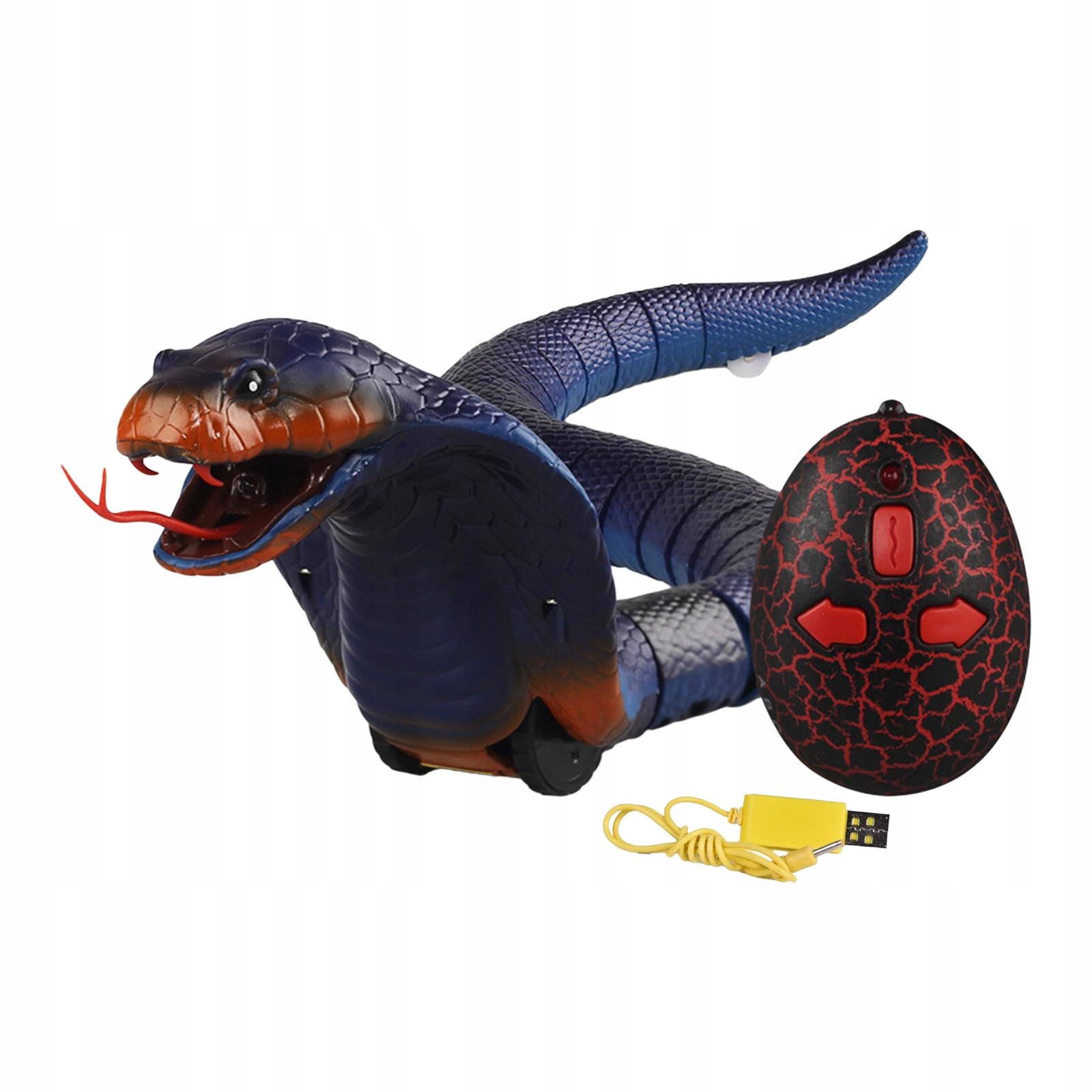 Realistic RC Snake Toy USB Rechargeable Snake Scary Trick Toy for Blue