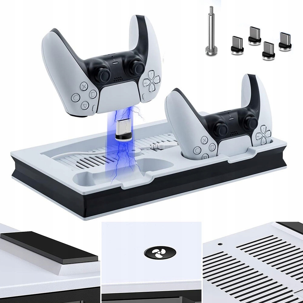 Podstawka Ładowarka Stojak Chłodząca Na PS5 Z 2 Wentylatorami Chłodzącymi