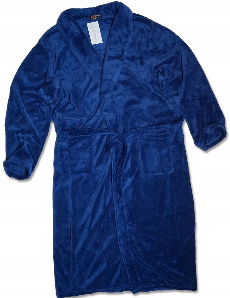 Szlafrok męski SOFT kolor ciemny niebieski - XL Rozmiar XL