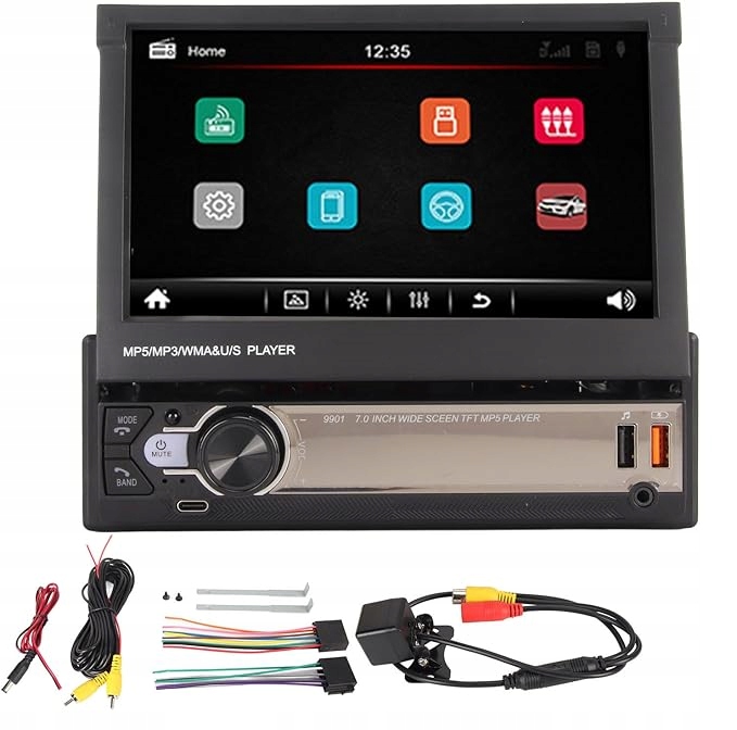 7-PALCOVÝ Stereo Set Do Auta S Zasúvateľnou Obrazovkou BT5.1