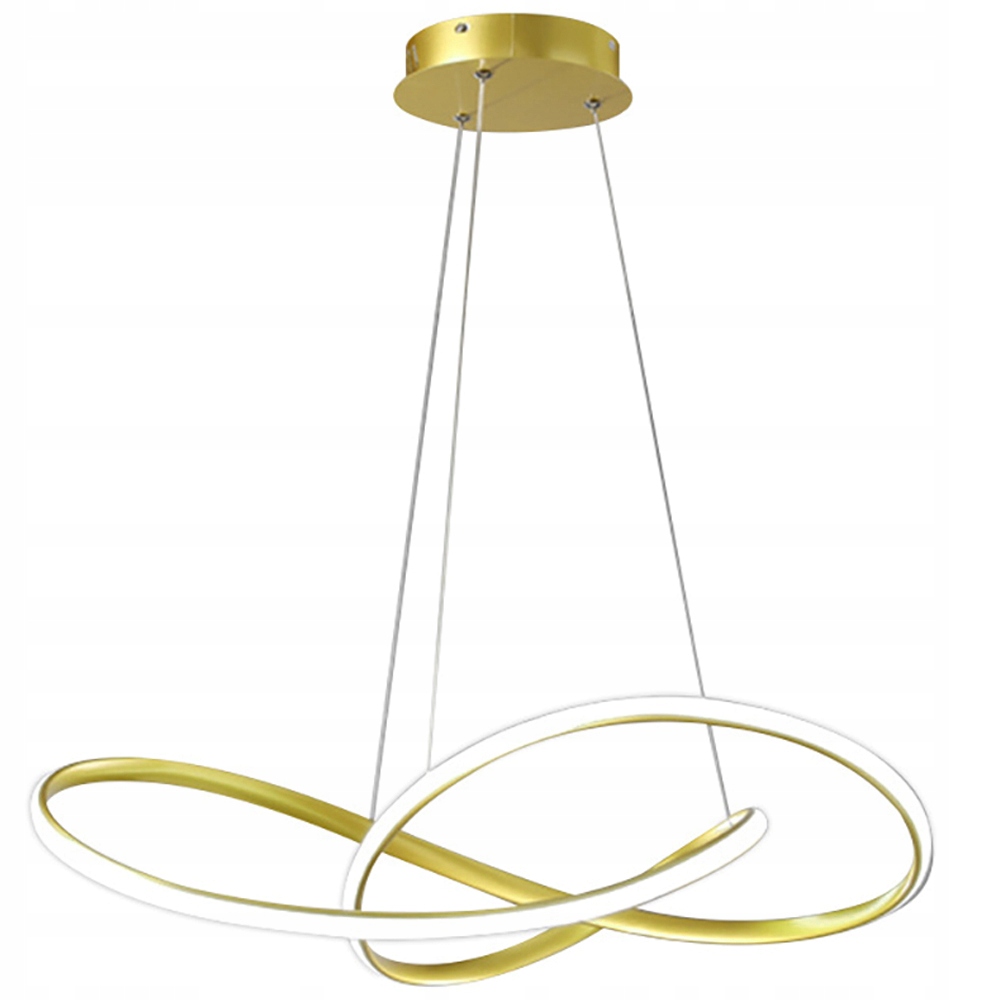 Moderní Závěsná Lampa Zlatý Led Lustr 48W s Pilotem Glamour