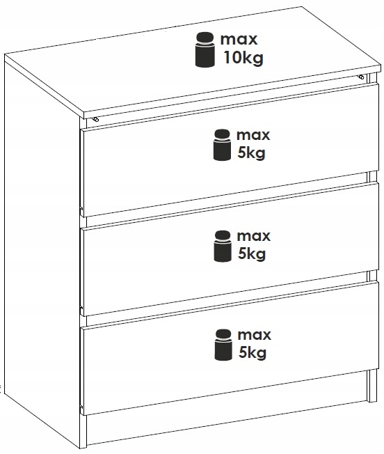 KOMODA SZAFKA COCO 3 SZUFLADY GRAFIT DĄB WOTAN Marka SaraMeble