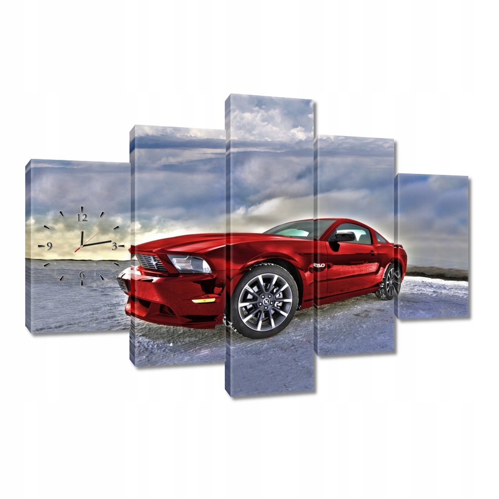 Nástenné hodiny 150x105 Červený Ford Mustang