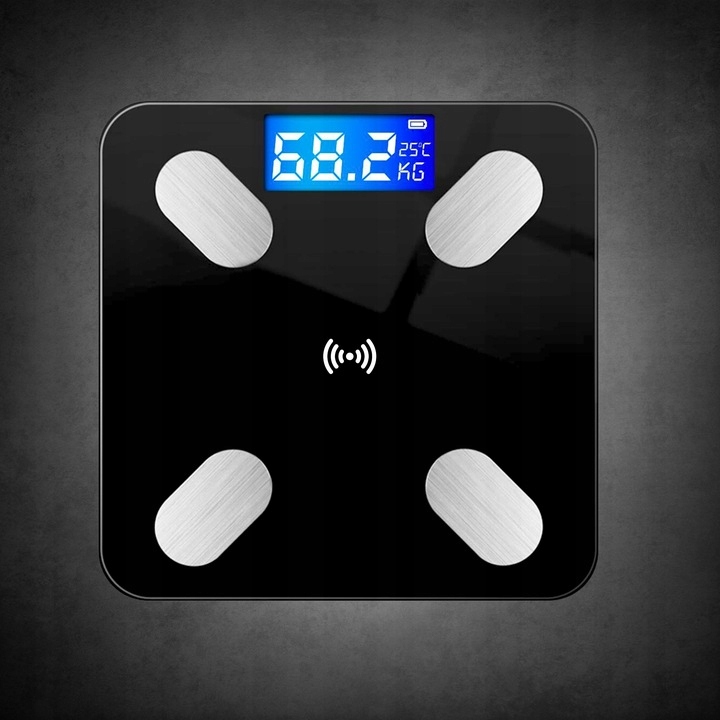 WAGA ŁAZIENKOWA ANALITYCZNA SLIM 180KG SMART+ 25w1 BLUETOOTH APLIKACJA Model WAGA ŁAZIENKOWA ELEKTRYCZNA SZKLANA CZARNA