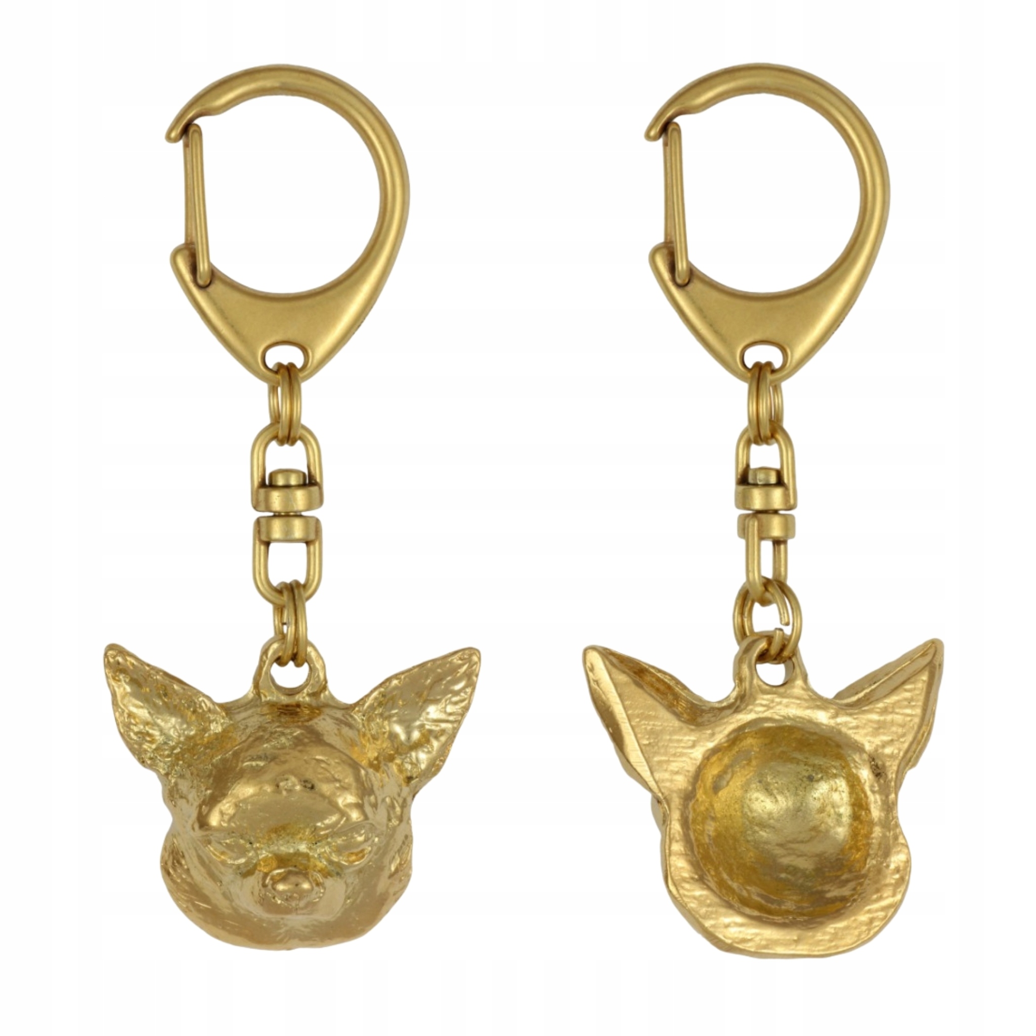 Chihuahua krátkosrstá pozlacený přívěsek na klíče na klíče se psem, ozdoba kabelky,