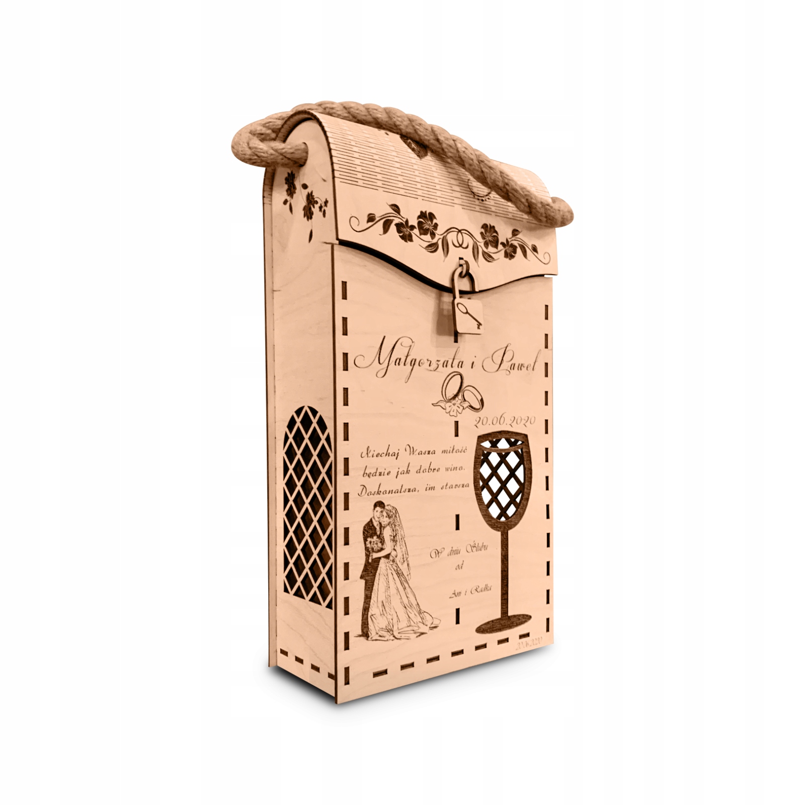 

Skrzynka Na Wino Ślub Drewniana Wesele