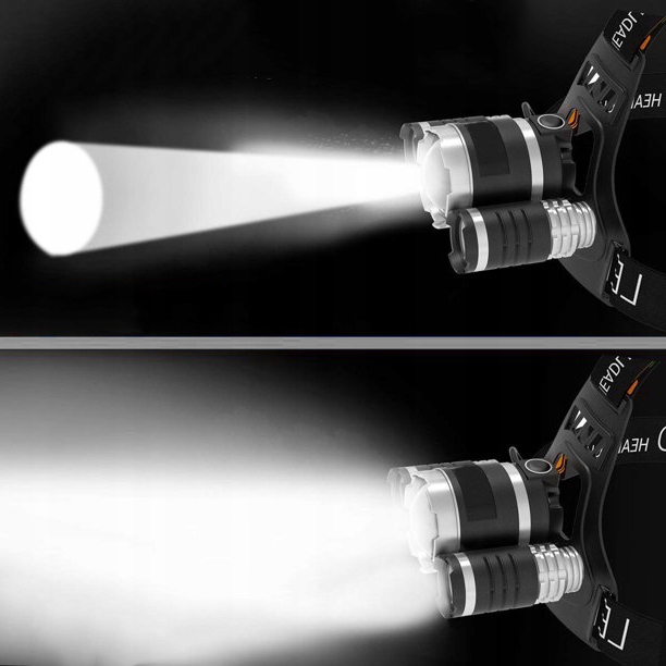 MOCNA LATARKA CZOŁOWA 3x LED CREE XM-L T6 CZOŁÓWKA Materiał aluminium