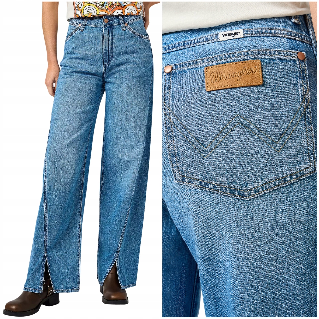 Wrangler Spat Loose volné široké dámské džínové kalhoty palazzo W26 L32