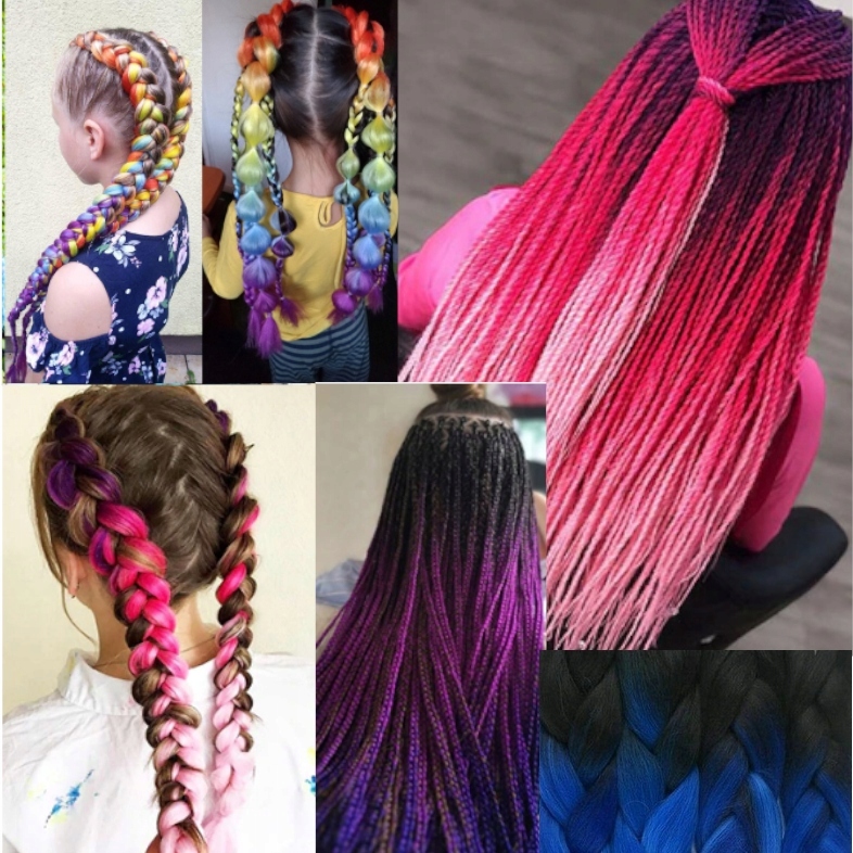 WŁOSY SYNTETYCZNE DO WARKOCZYKÓW DOCZEPIANE OMBRE Marka inna marka