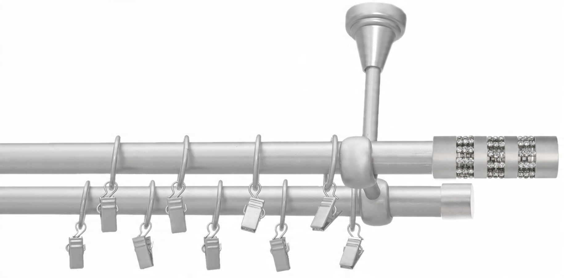 

Karnisz sufitowy podwójny Kryształ Metal 250cm