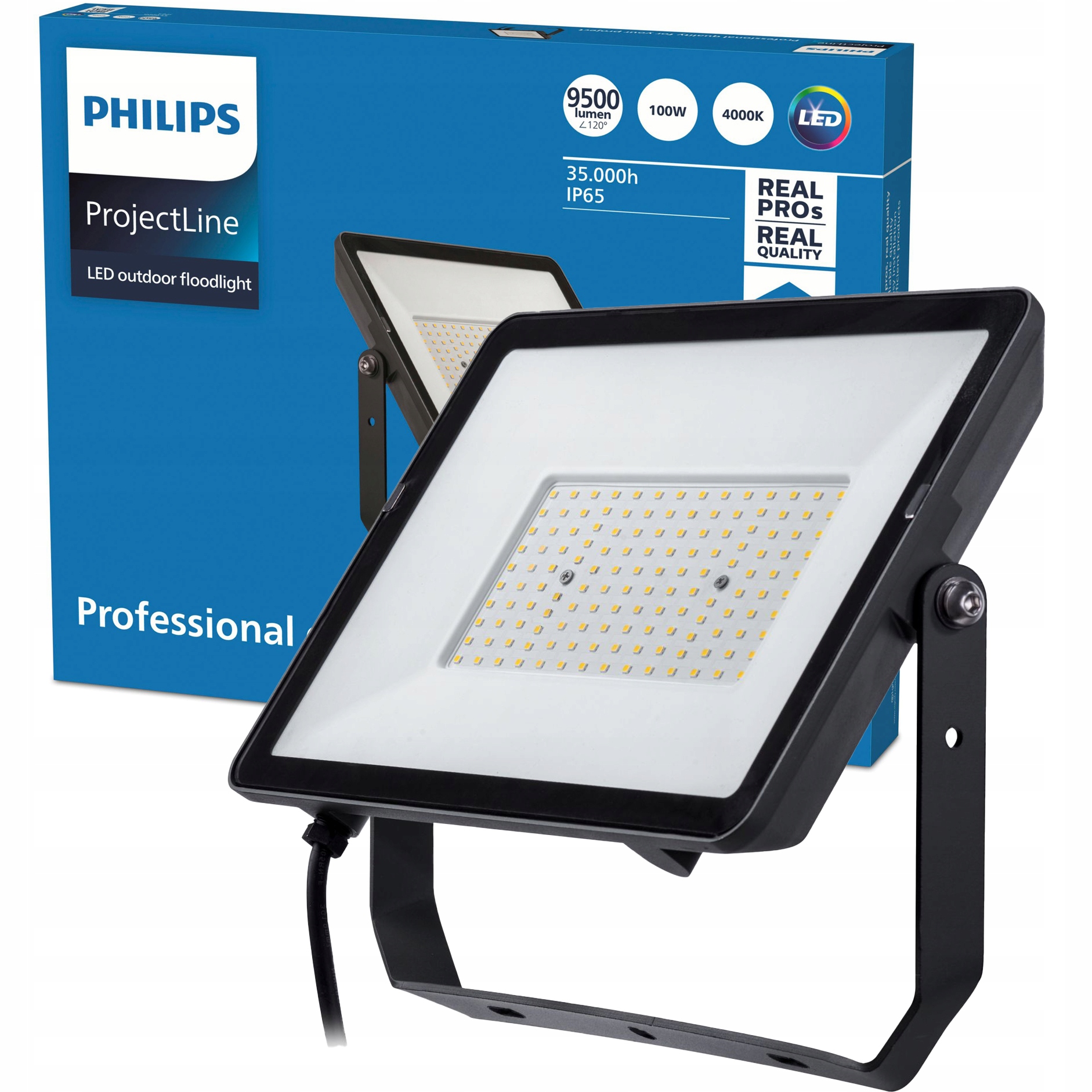 Led Reflektor Philips Lampa 100W 4000K IP65 Halogénový Reflektor Projectline