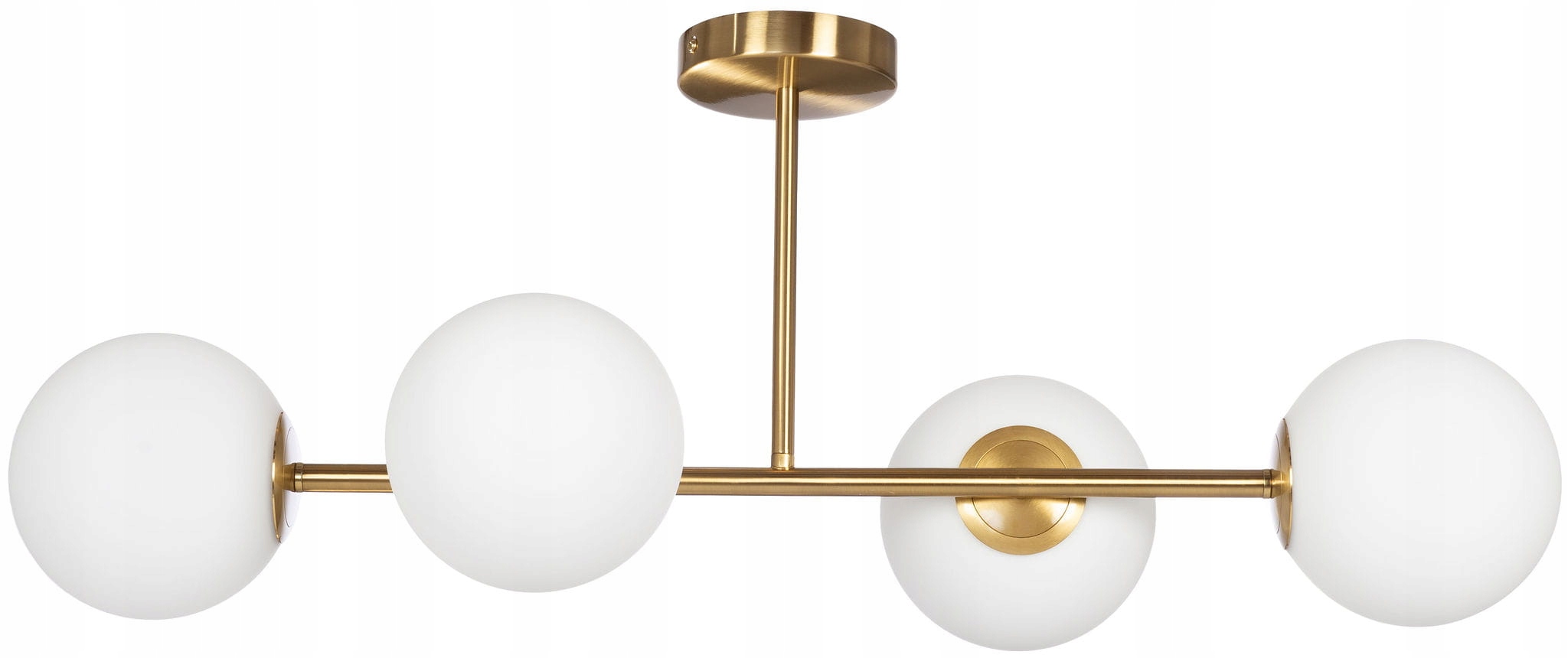 Lampa Milano 4 mliečne tienidlá guľky zlaté EP1C15 dvojokruhová