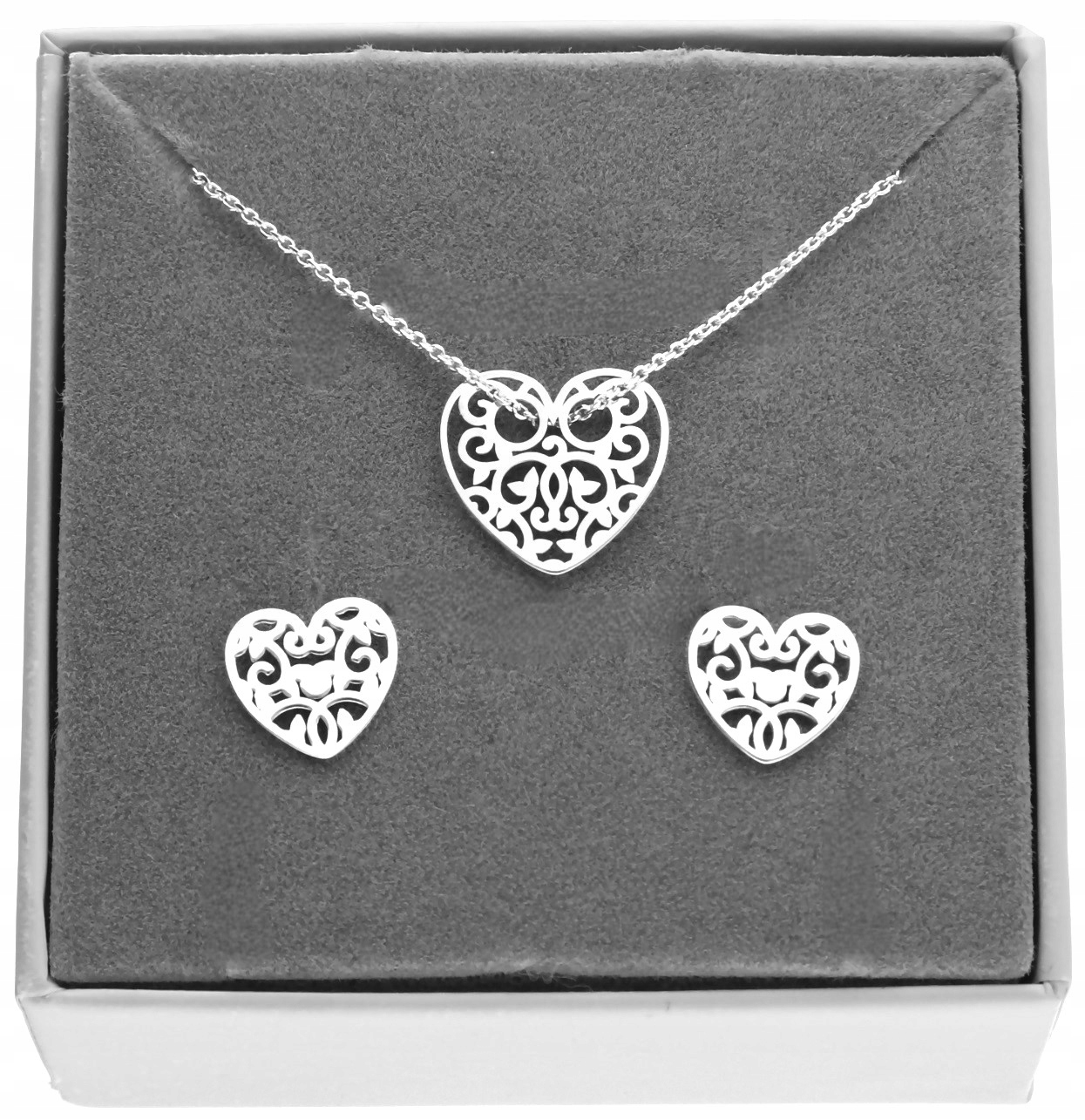 Stříbrný komplet šperků Srdce Ažur Celebrita stříbro 92