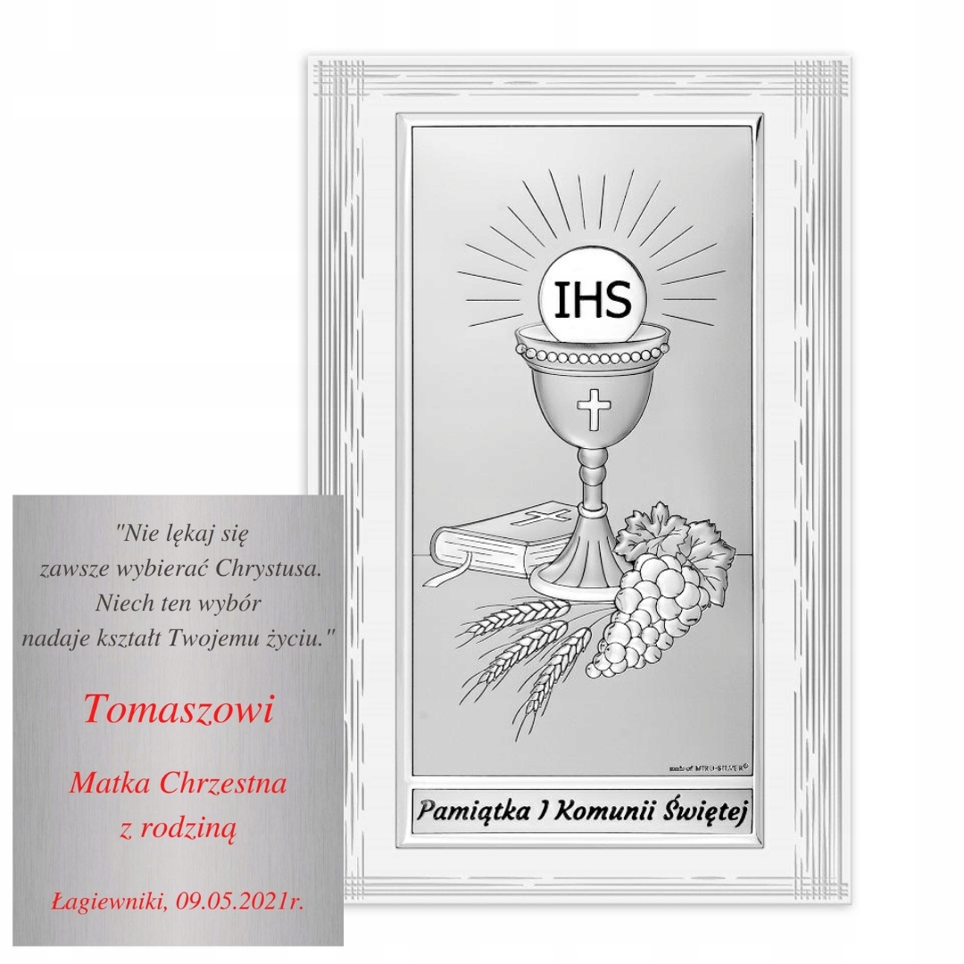 Obrázek Stříbrný suvenýr a Svaté Přijímání sv. Hostie