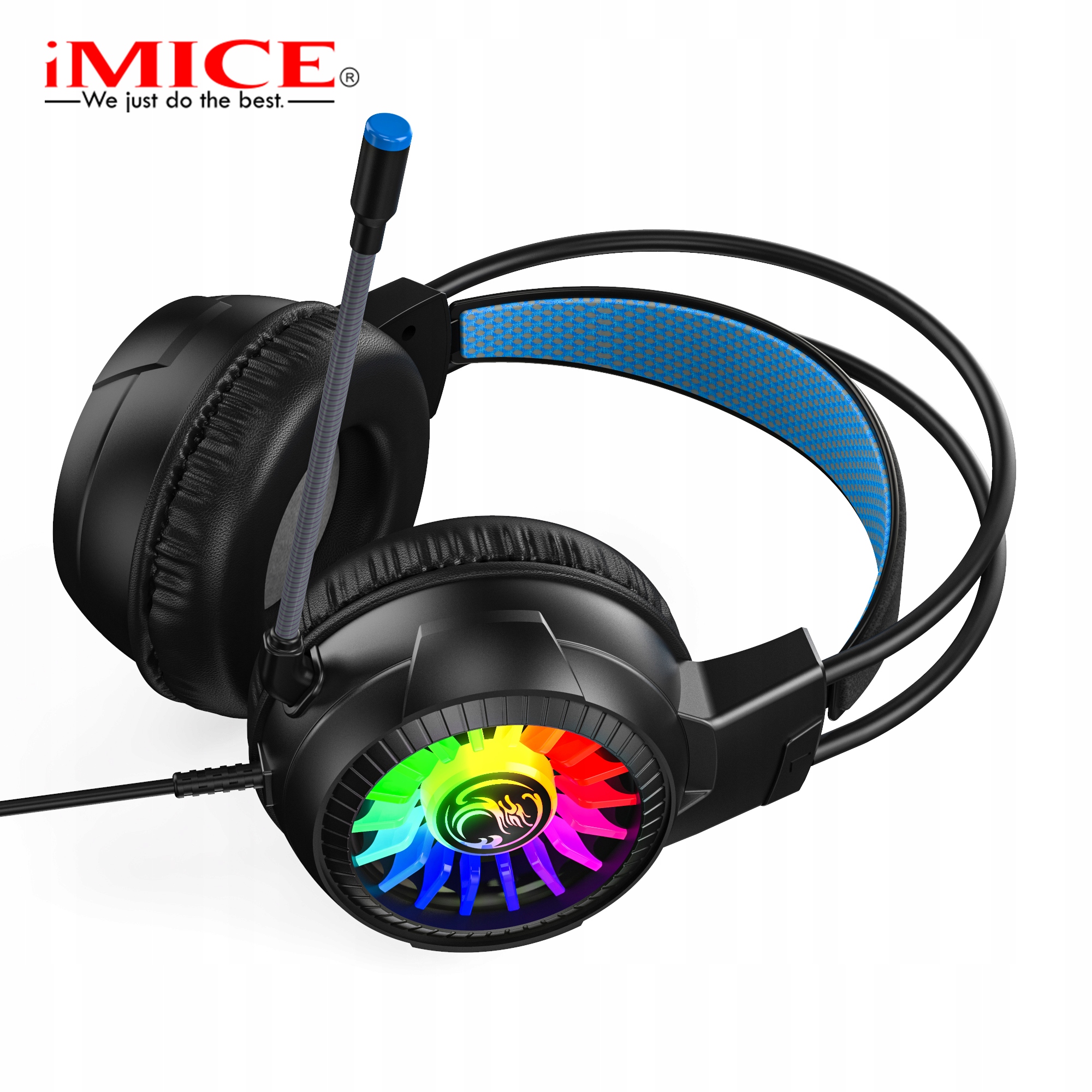 Słuchawki gamingowe dla graczy mikrofon LED RGB PC Marka inna