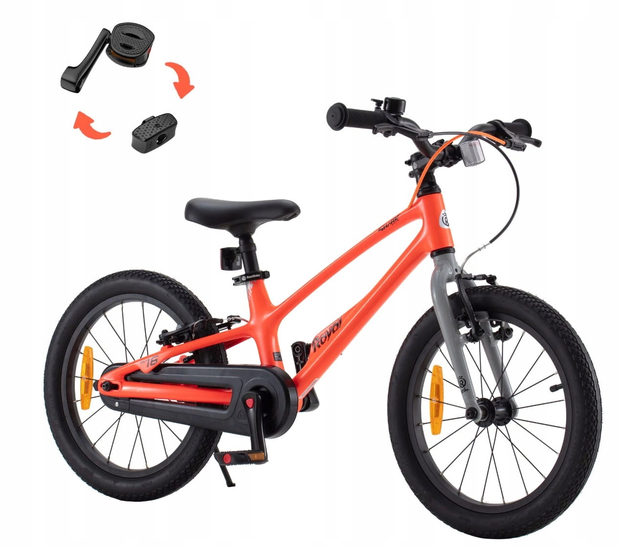 Rower dziecięcy 18" Royal by Tabou Space pomarańczowy szary R25