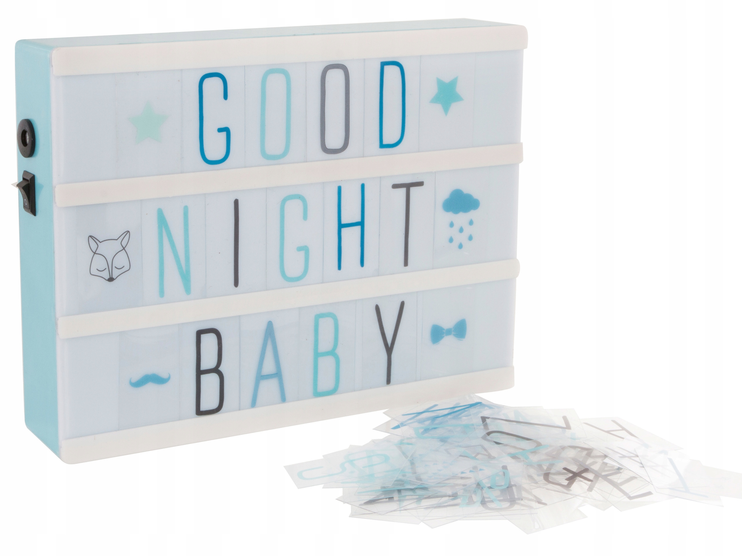 LAMPKA PODŚWIETLANA RAMKA Z LITERKAMI NAPISAMI ŚWIECĄCA OZDOBA 20x15