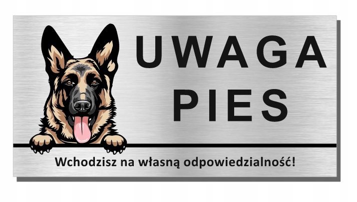 

Tabliczka Uwaga Pies Owczarek Niemiecki Alumin