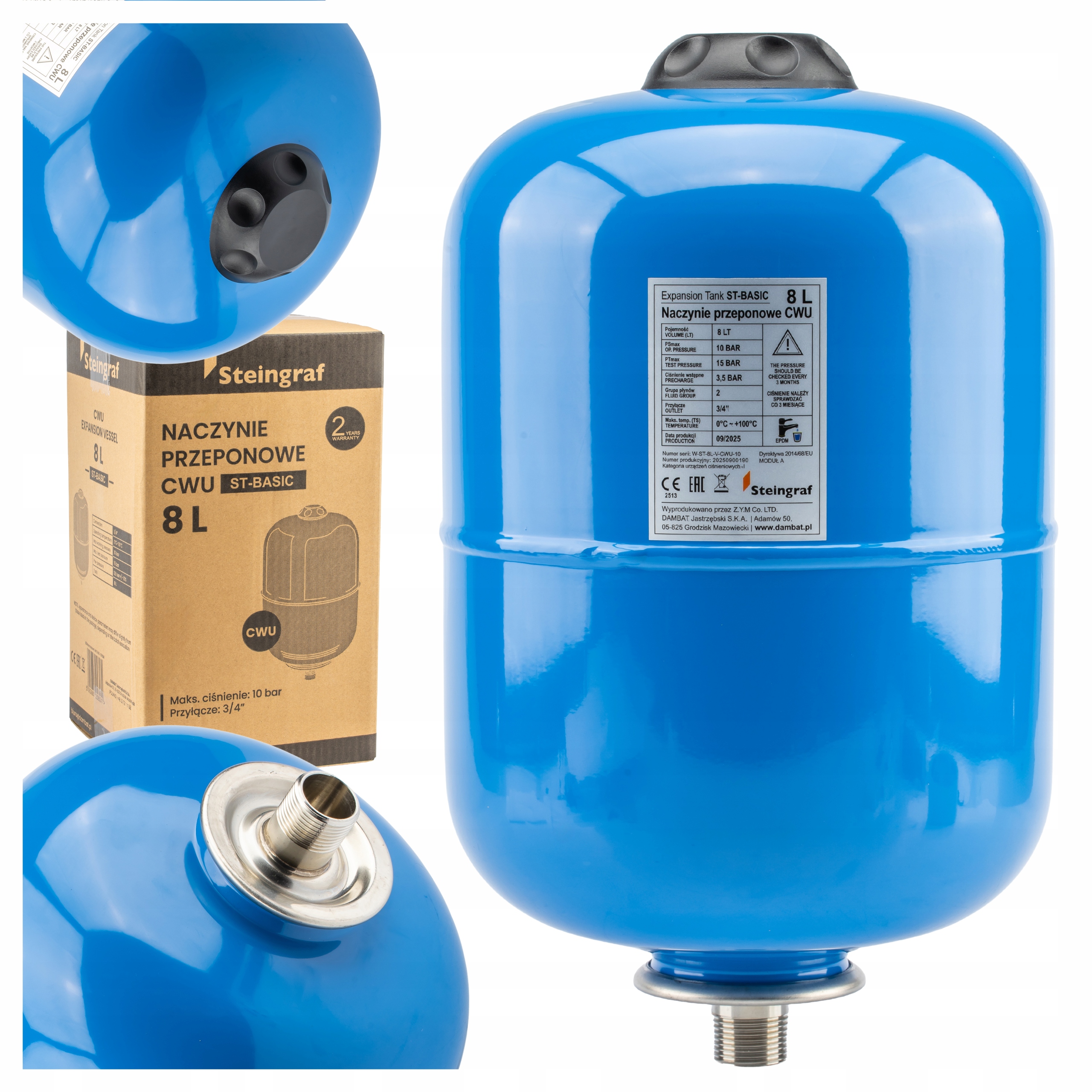 Naczynie Naczynko Przeponowe Wzbiorcze 8L Zbiornik Do Instalacji C.w.u.