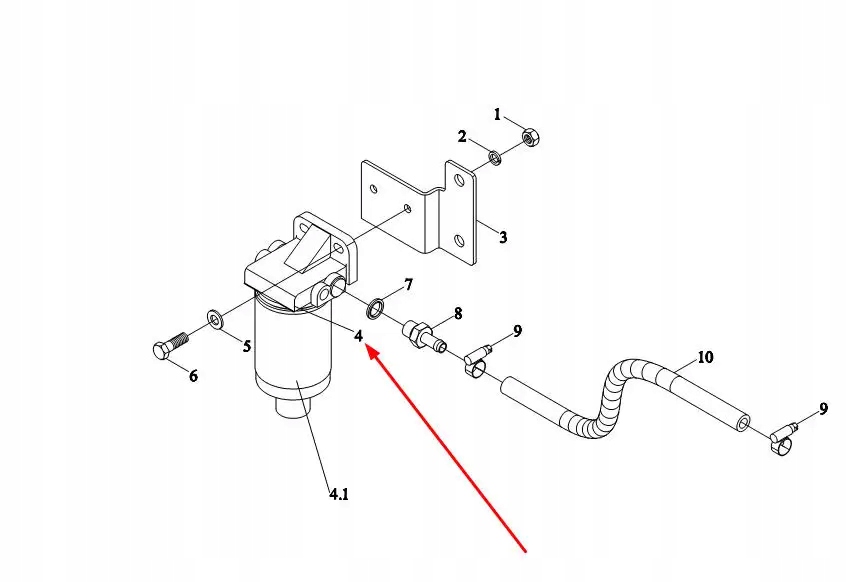 TB604.504-03 Mocowanie filtra paliwa
