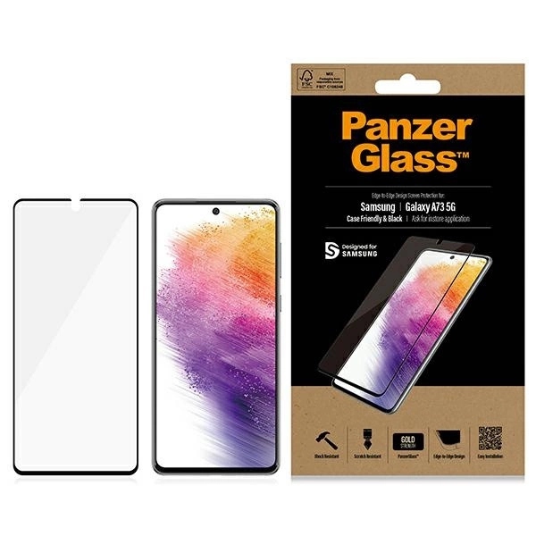 Tvrzené sklo PanzerGlass E2E Regular pro Samsung Galaxy A73 s černým okrajem