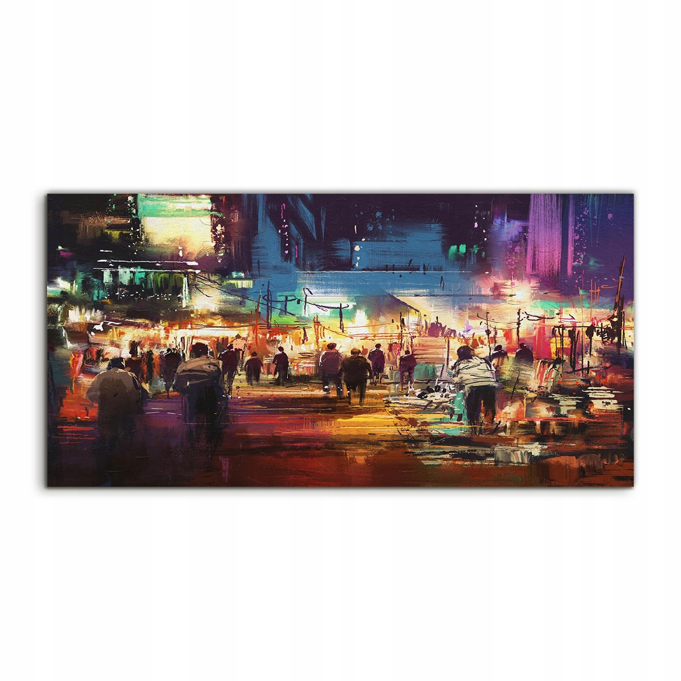 

Fotoobraz 100x50 z nadrukiem Miasto Ludzie Sklepy