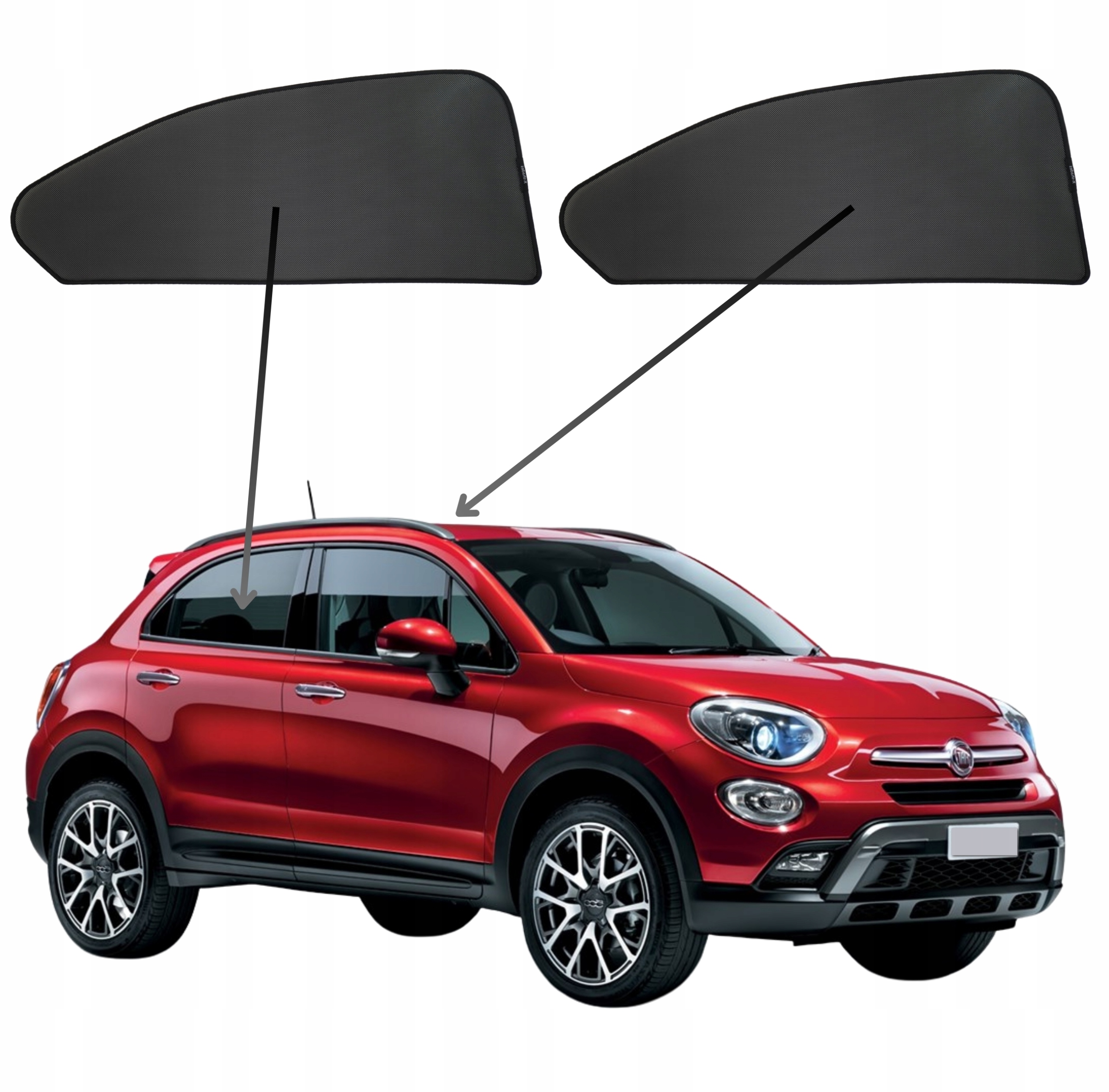 Protislnečné clony do Fiat 500X, 2014- , na magnety, sada 2ks
