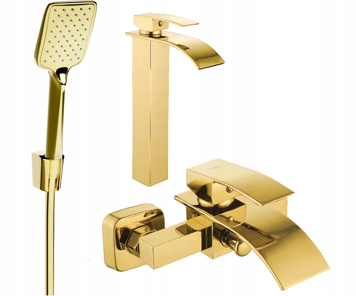 Mexen Aries R62 vaňová súprava, zlatá elegantná kúpeľňová zostava