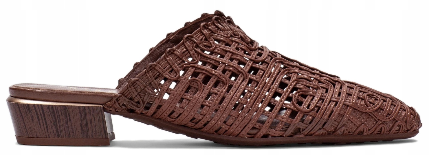 Nazouváky Dámské Hnědé Ploché Kožené Ažurové Španělské Hispanitas 37