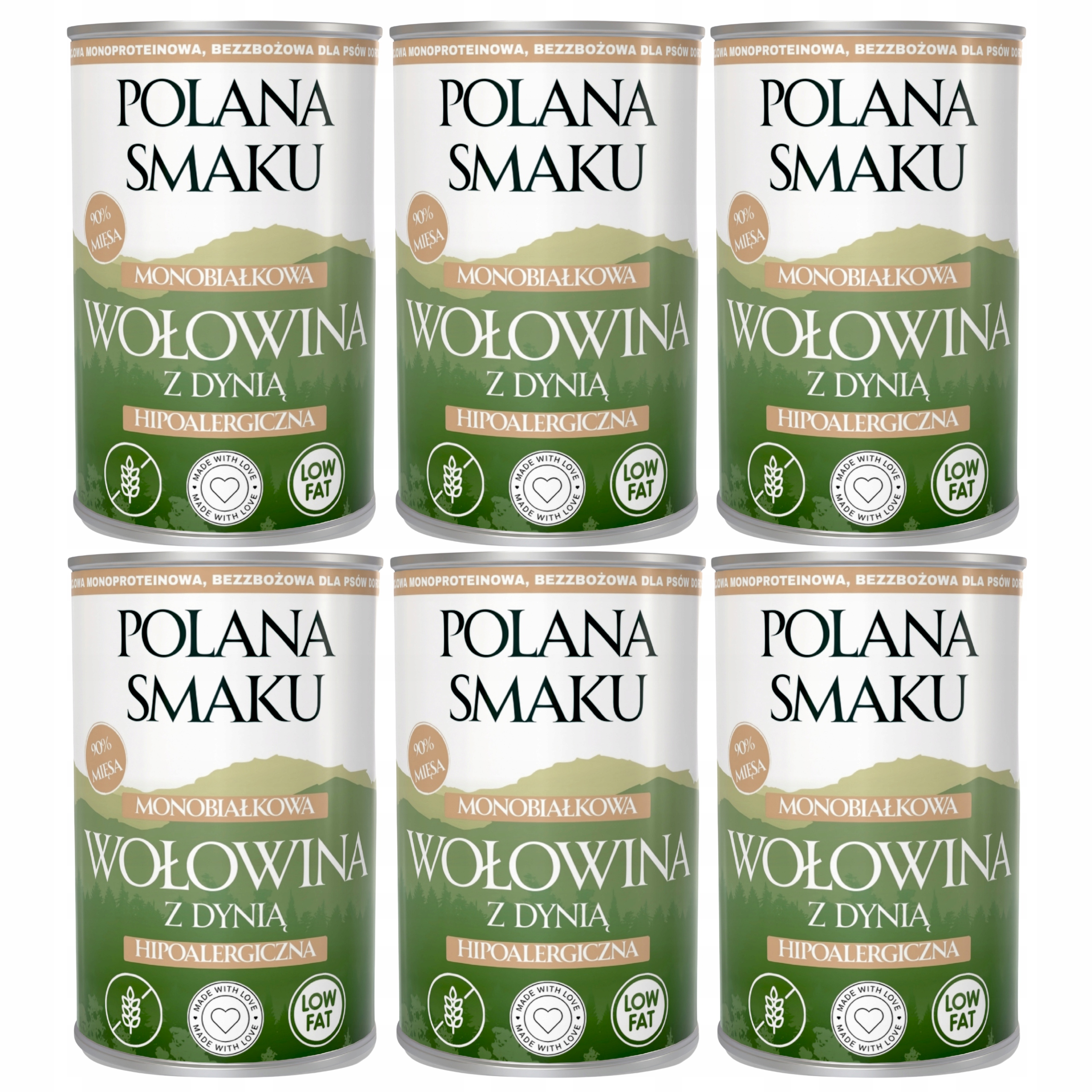 Levně Polana Smaku krmivo mokré pro psa hovězí s dýní 6 x 400 g Monoproteinové