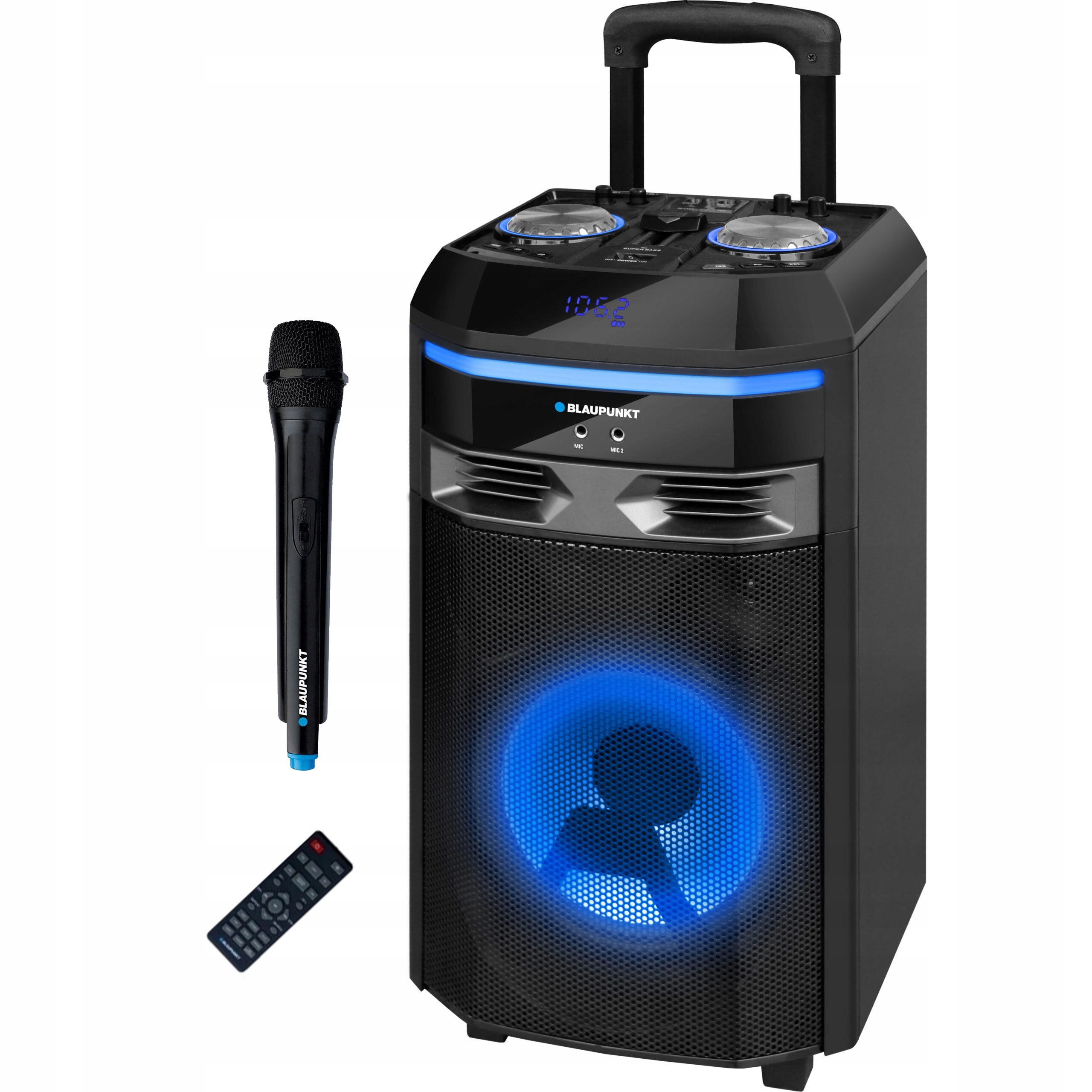 KOLUMNA POWER AUDIO KARAOKE MIKROFON BLAUPUNKT PS6