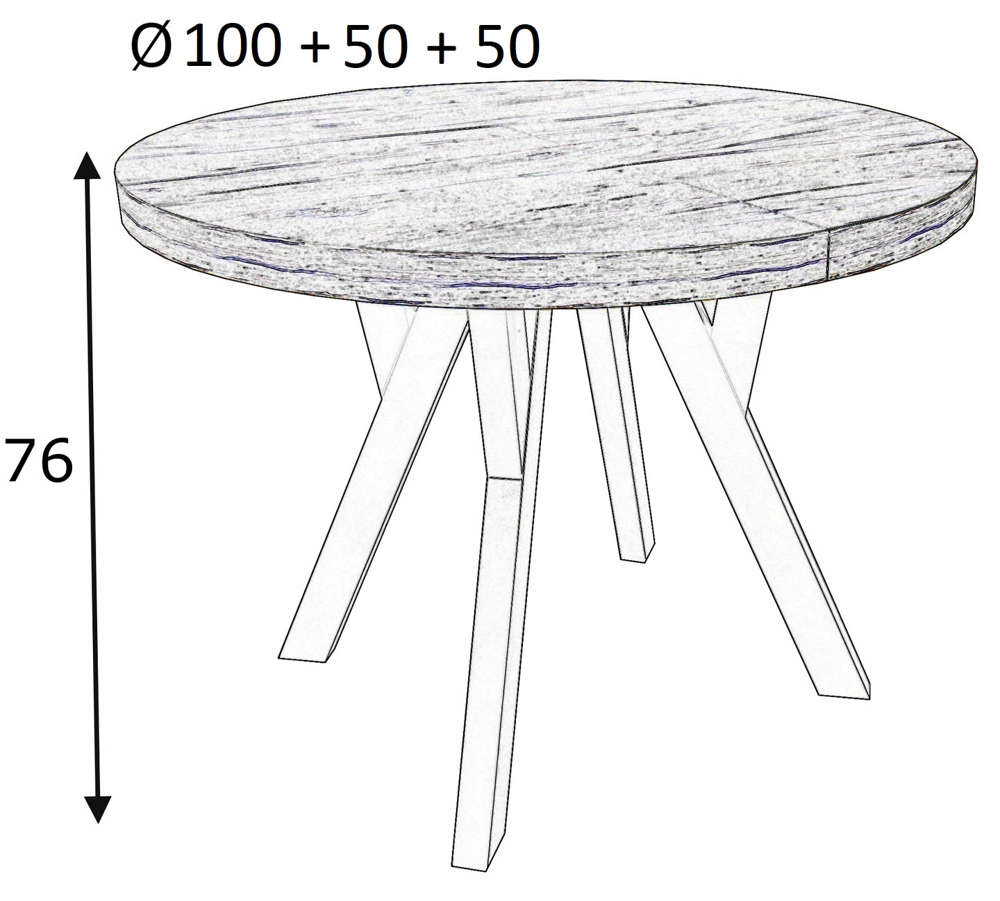 STÓŁ OKRĄGŁY ROZKŁADANY 100/200 dab hamilton egger EAN (GTIN) 0001112302228