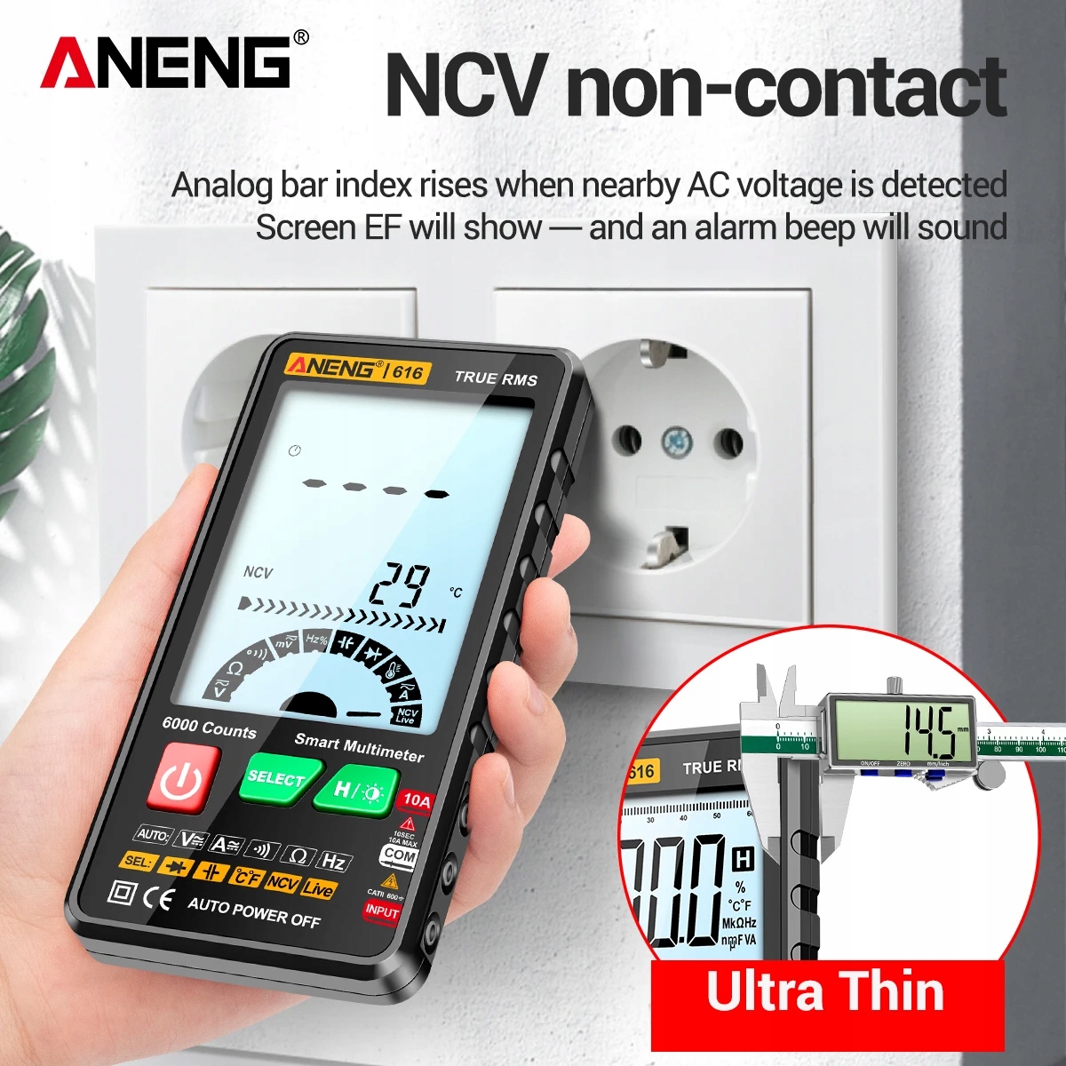 Inteligentny multimetr cyfrowy ANENG 616 Kod producenta 8ae87eMZL_IS33765B_230825