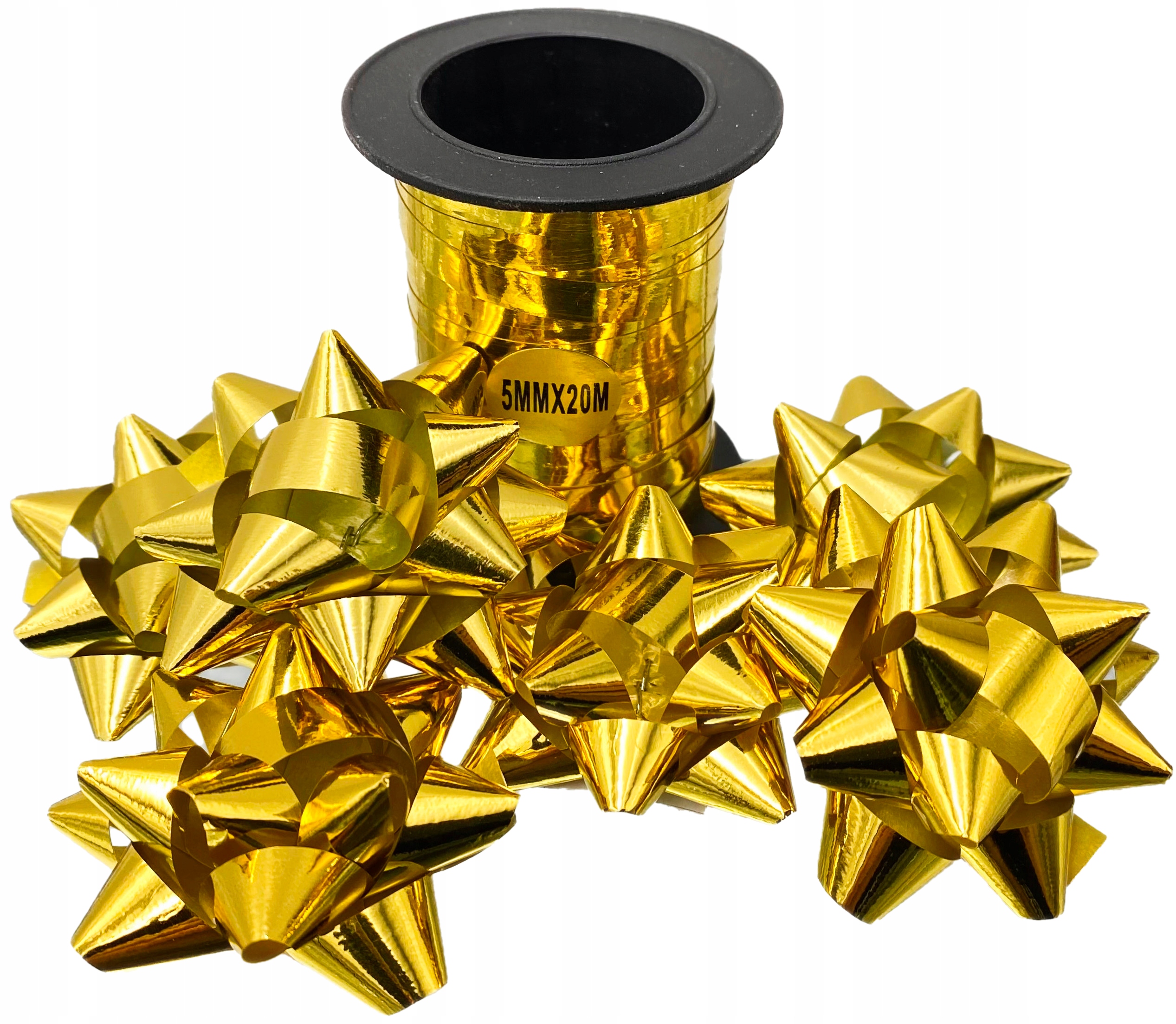 

Wstążka Kokardy Świąteczne pakowania Złoty